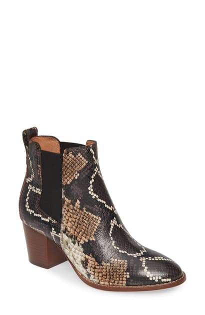 the regan boot in snake embossed leather