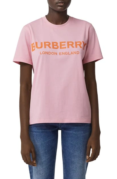 Shop Burberry Dovey Logo Tee In Candy Pink