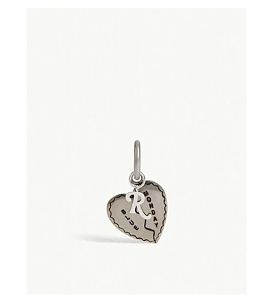 Shop Raf Simons Broken Heart Charm Keyring In Silver