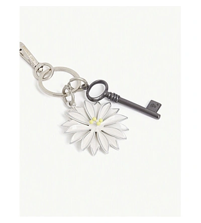 Shop Raf Simons Flower Key Ring With Key In White