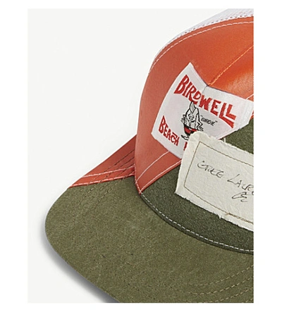 Shop Greg Lauren Birdwell 50/50 Snapback Cap In Orange Army