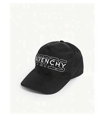 Shop Givenchy Logo-print Nylon Baseball Cap In Black White