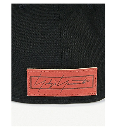 Shop Yohji Yamamoto Embroidered Logo Cotton Baseball Cap In Black