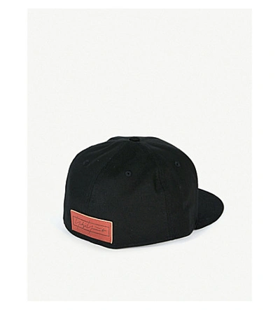 Shop Yohji Yamamoto Embroidered Logo Cotton Baseball Cap In Black