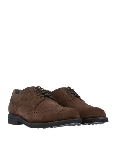 Shop Tod's Lace-up Shoes In Dark Brown