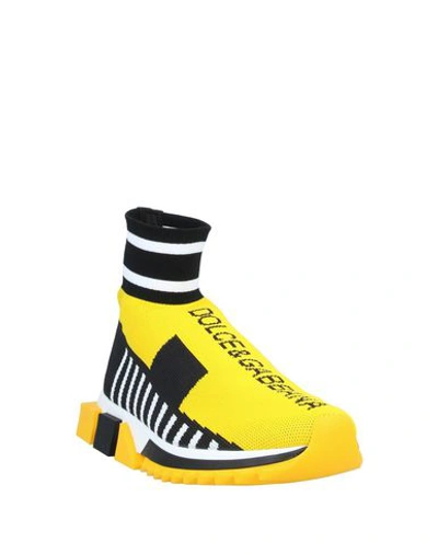 Shop Dolce & Gabbana Woman Sneakers Yellow Size 5 Textile Fibers, Rubber
