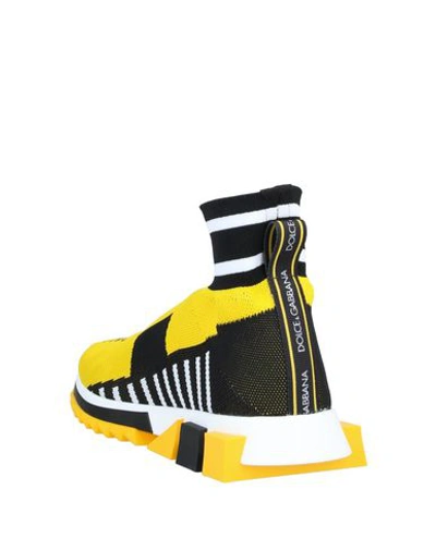 Shop Dolce & Gabbana Woman Sneakers Yellow Size 5 Textile Fibers, Rubber