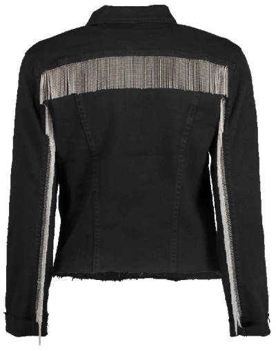 Shop L Agence Janelle Fringe Chain Jacket In Black