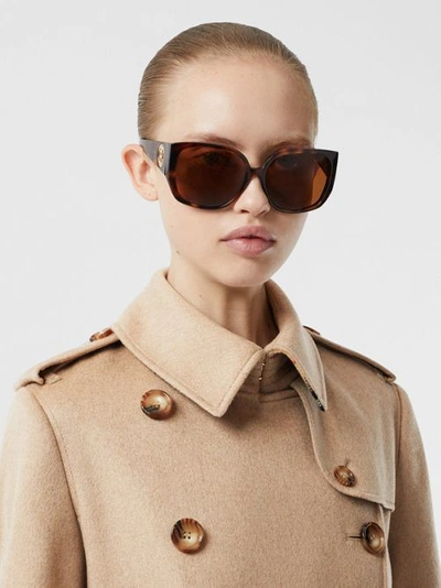 Shop Burberry Cashmere Trench Coat In Camel