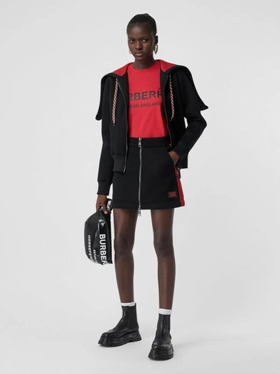 Shop Burberry Logo Detail Neoprene Mini Skirt In Black