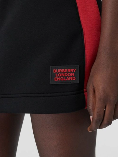 Shop Burberry Logo Detail Neoprene Mini Skirt In Black