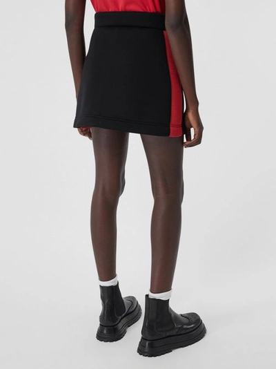 Shop Burberry Logo Detail Neoprene Mini Skirt In Black