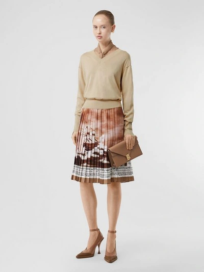 Shop Burberry Logo Detail Mer In Pale Ochre