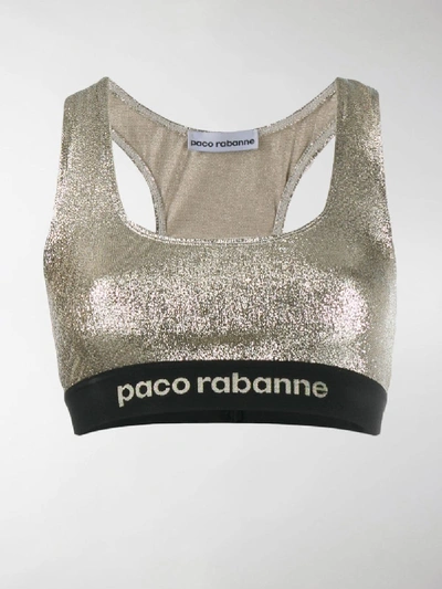 Shop Paco Rabanne Sparkle Detail Tank Top In Gold