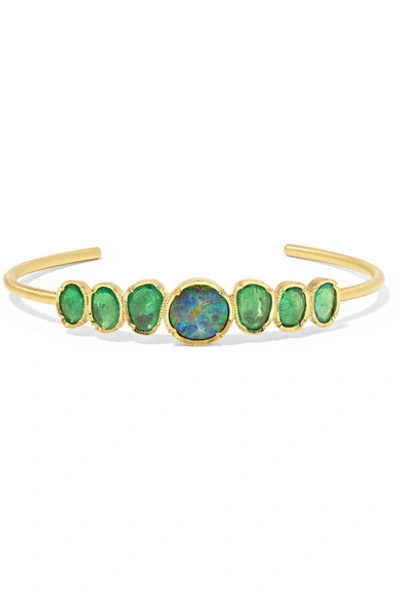 Shop Brooke Gregson 18-karat Gold, Emerald And Opal Cuff