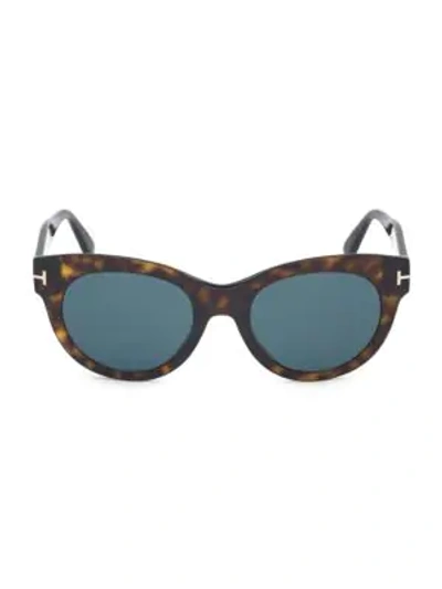 Shop Tom Ford Women's Lou 53mm Cat Eye Sunglasses In Havana