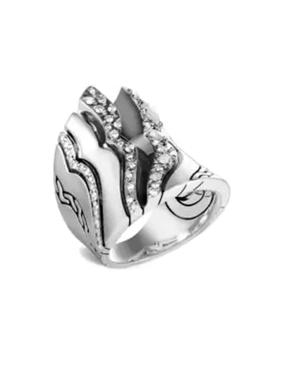 Shop John Hardy Lahar Diamond Sterling Silver Saddle Ring