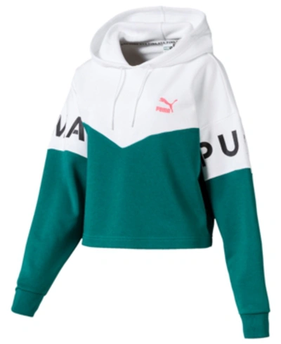 Shop Puma Xtg Logo Hoodie In Teal Green