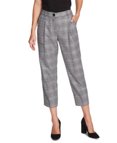 Shop Vince Camuto Glen Plaid Cropped Pants In Lime Chrome
