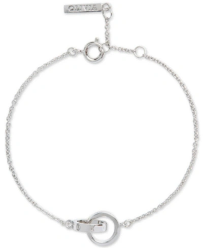 Shop Olivia Burton Classics Double Ring Charm Bracelet In Silver