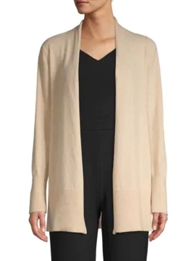 Shop Dkny Open Front Cashmere Cardigan In Oatmeal