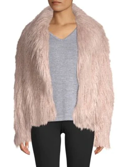 Shop Lamarque Harika Faux Fur Jacket In Pink