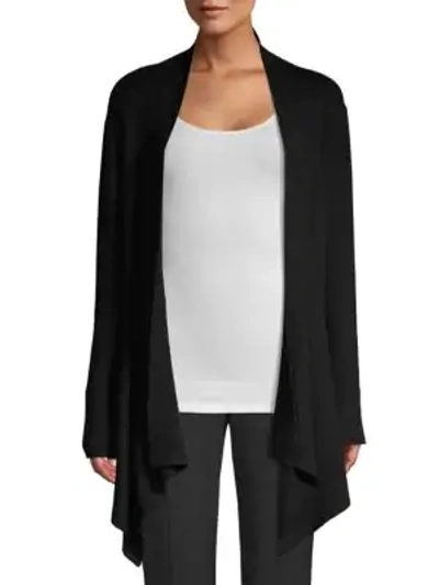 Shop Dkny Women's Asymmetric Open-front Cardigan In Black