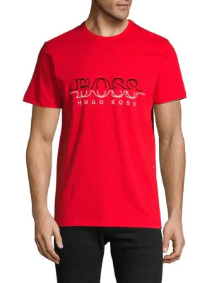 white and red hugo boss t shirt