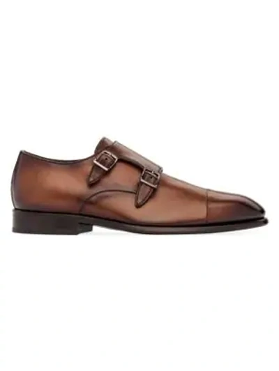 Shop To Boot New York Capo Leather Double Monk Strap Loafers In Tan