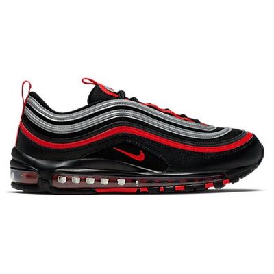 Shop Nike Men's Air Max 97 Casual Shoes In Black/university Red/metallic Silver