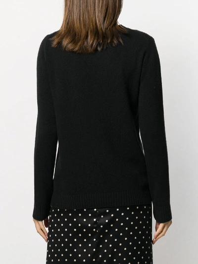 Shop Moncler Logo Crenweck Sweater In Black
