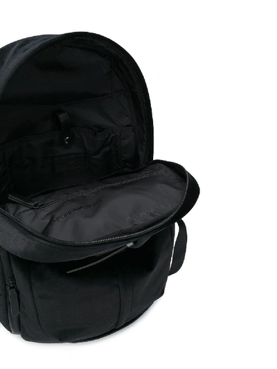 Shop Emporio Armani Logo Cotton Backpack In Black