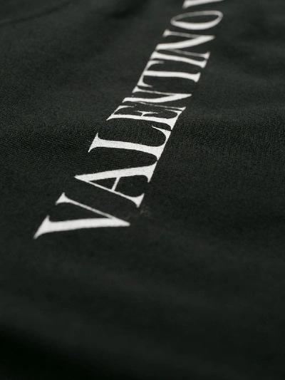 Shop Valentino Printed Cotton T-shirt In Black
