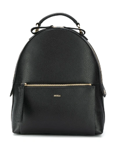 Shop Furla Double Zip Backpack In Black