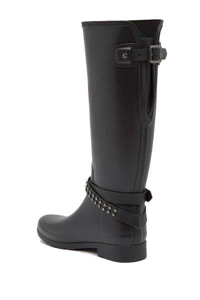 Shop Hunter Refined Stud Tall Waterproof Biker Boot In Black