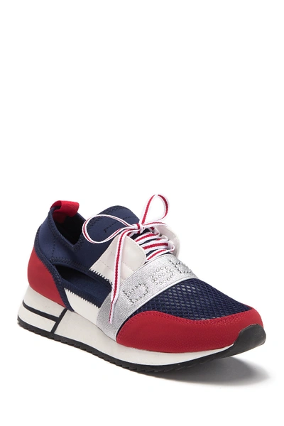 Shop Bebe Brieanna Cutout Sport Sneaker In Navy Red F