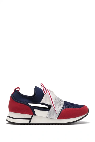 Shop Bebe Brieanna Cutout Sport Sneaker In Navy Red F