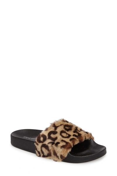Shop Steve Madden Softey Faux Fur Slide In Leopard