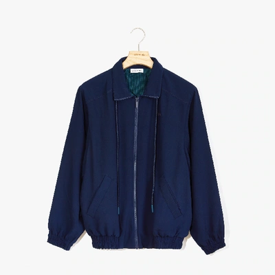 Shop Lacoste Women's Motion Oversized Twill Zippered Jacket In Navy Blue