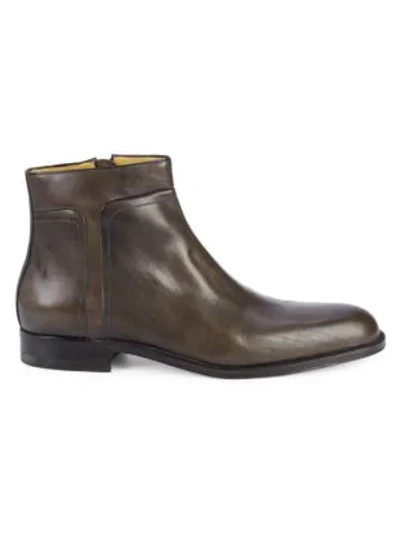 Shop A. Testoni' Rapid Leather Ankle Boots In Brown