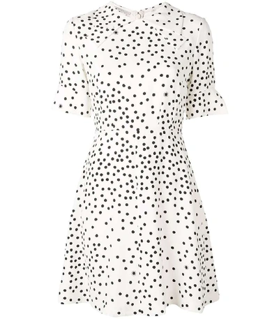 Shop Stella Mccartney Cady Polka Dot Mini Dress In White/black