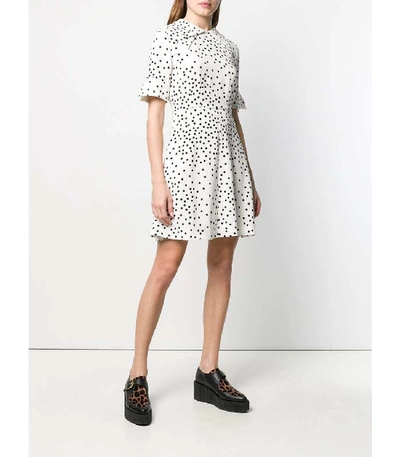 Shop Stella Mccartney Cady Polka Dot Mini Dress In White/black