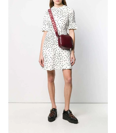 Shop Stella Mccartney Cady Polka Dot Mini Dress In White/black