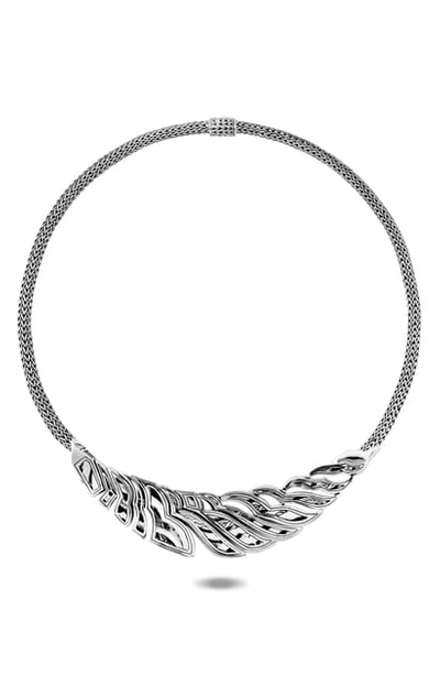 Shop John Hardy Lahar Bib Necklace With Diamonds In Silver/ Diamond