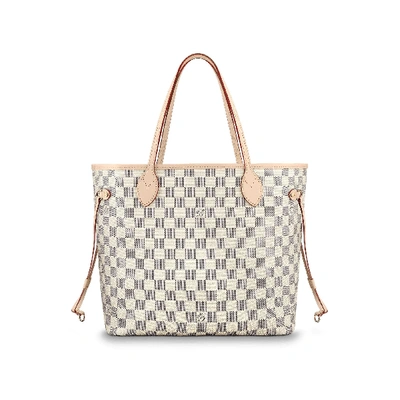 Pre-owned Louis Vuitton Nevefull Damier Azur (without Pouch) Mm Beige Lining