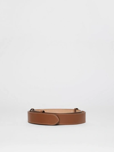 Shop Burberry Triple Stud Leather Belt In Tan
