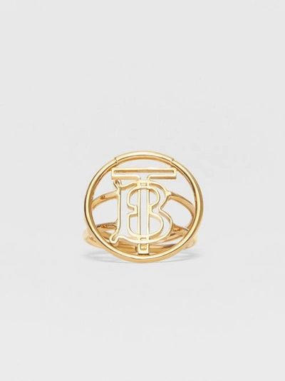 Shop Burberry Large Gold-plated Monogram Motif R In Light Gold