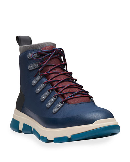 Swims Men's City Leather Hiker Boots In Navy/gray/blue | ModeSens