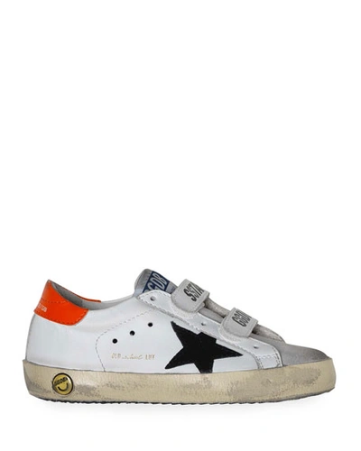 Shop Golden Goose Boy's Old School Leather Sneakers, Baby/toddler In White