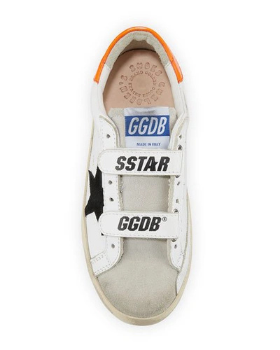 Shop Golden Goose Boy's Old School Leather Sneakers, Baby/toddler In White